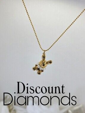 18K Yellow Gold Plated Titanium  "Bunny" Necklace